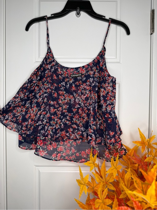 Express Tops - Express Navy Floral Spaghetti-Strap Camisole